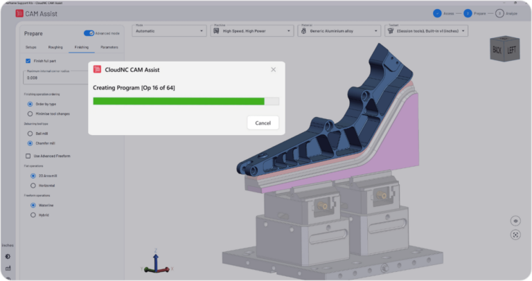 SolidCAM CAM Assist genel çalışma görseli